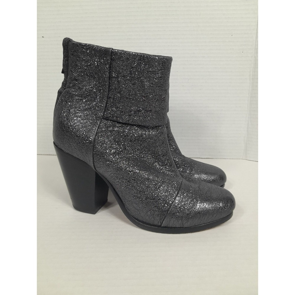 Rag & Bone Newbury Bootie Ankle Boots Gunmetal Metalic Women 36.5 / US Sz 6.5